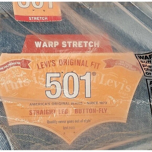 Levi's Men's 501 Jeans Original Fit Straight Leg Button Fly Warp Stretch 36 X 34 - Picture 5 of 10